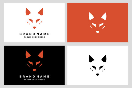 Head fox logo icon vector illustration