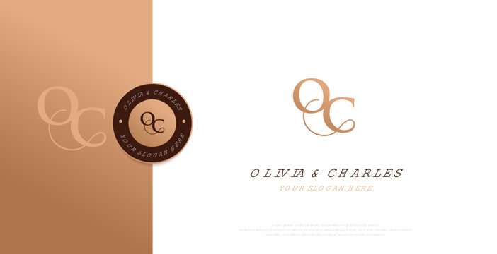 Initial OC Logo Design Vector