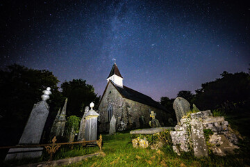 cemetery at night