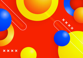Modern colorful blue red yellow 3d abstract presentation background