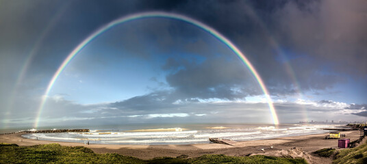 Rainbow in Mar del Plata coast , Buenos Aires , Argentina        