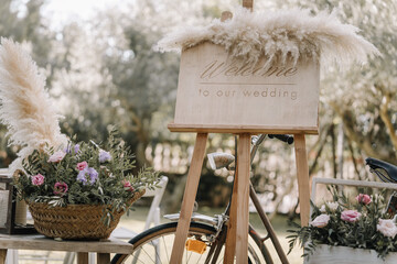 wedding day decoration with poster