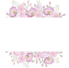 pink floral frame wedding card flowers vector invitation