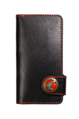 Black natural leather women wallet