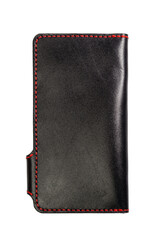 Black natural leather women wallet