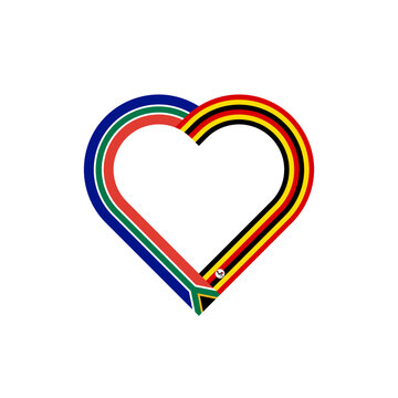 recommend clip art: unity concept. heart ribbon icon of uganda and south africa flags. vector illustration isolated on white background