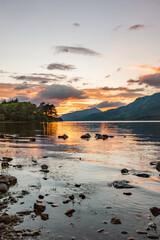 Sunset over the lake, Scottish Highlands