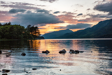 Sunset over the lake, Scottish Highlands