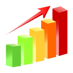 business graph. Growing graph simple icon