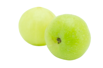 Indian gooseberry, amla green fruits isolated on white background. with clipping path.