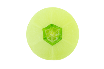 slice Indian gooseberry, amla green fruits isolated on white background. with clipping path.