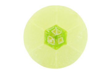 slice Indian gooseberry, amla green fruits isolated on white background. with clipping path.