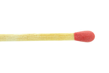 Close-up red match isolated on a white background with clipping path.