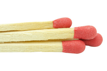 Close-up red match isolated on a white background with clipping path.