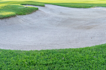 sandpit bunker beauty background is Used as an obstacle for golf tournaments for difficulty. and...