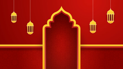 Islamic ramadan background with Arabic ornament pattern and luxury mandala lantern decorative. Designed for islam greeting card, eid template, hajj, invitation, celebration, premium frame, and mosque