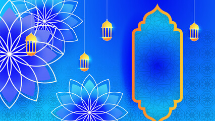 Islamic ramadan background with Arabic ornament pattern and luxury mandala lantern decorative. Designed for islam greeting card, eid template, hajj, invitation, celebration, premium frame, and mosque