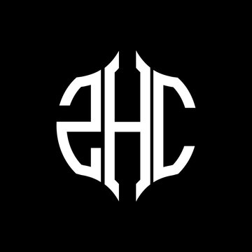 ZHC letter logo. ZHC best black background vector image. ZHC Monogram logo design for entrepreneur and business.
