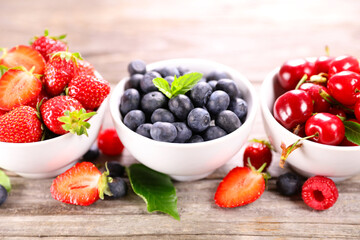 bowl of various berries fruits
