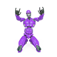 robot test is is doing a radical rock and roll pose