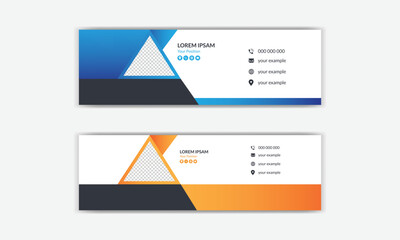 Email signature template design. Corporate email signature banner