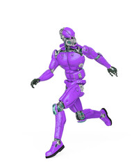 robot test is running and looking back