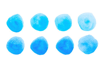 Set of watercolor sky blue, light blue