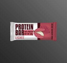 Lychee Protein Bar Label Design Hand Drawn fruit Illustration