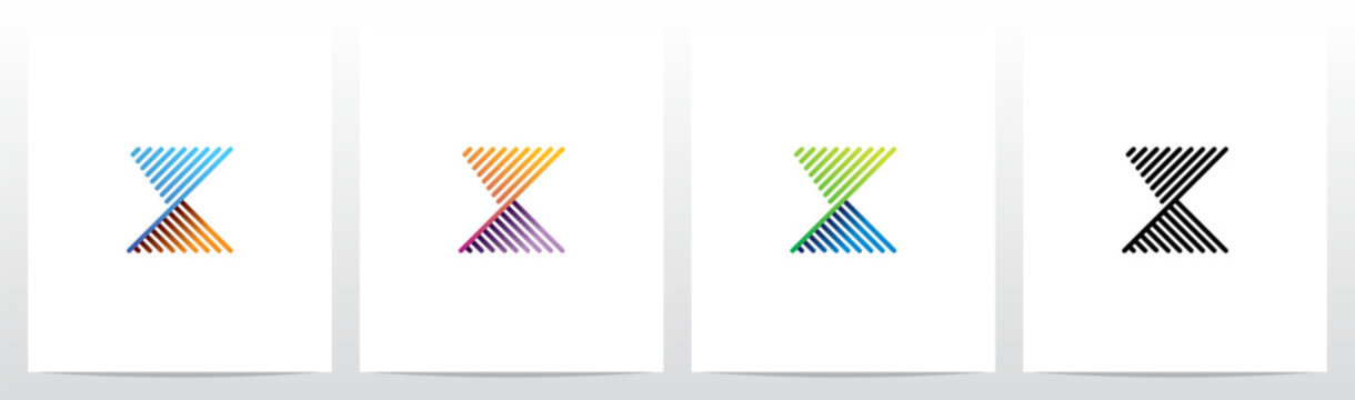 Opposite Diagonal Lines Letter Logo Design X