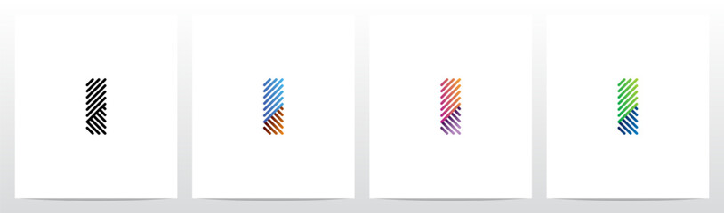 Opposite Diagonal Lines Letter Logo Design I