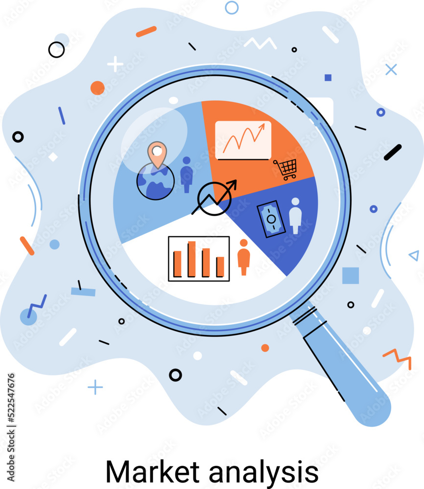 Aufkleber market statistics data analysis metaphor marketing strategy development. business research. identify