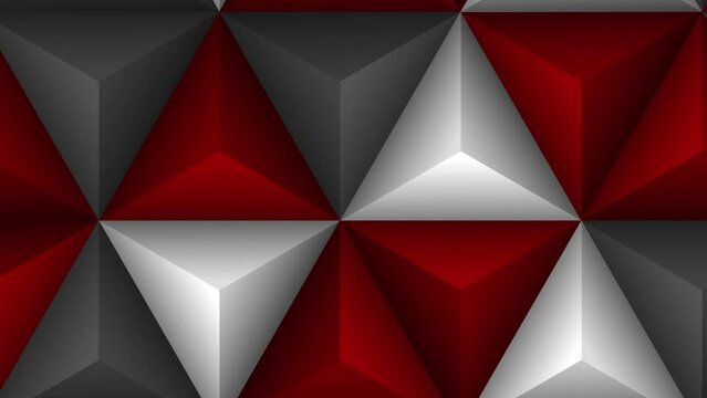 White red and gray geometric background. Abstract backdrop animation. Triangle pattern wallpaper