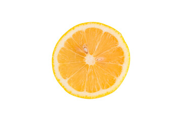 Orange fruit slice isolated on white background with clipping path
