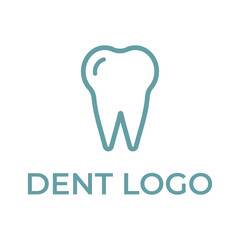 Dental logo tooth abstract design vector template Linear style. Dentist stomatology medical doctor Logotype concept icon isolated on white