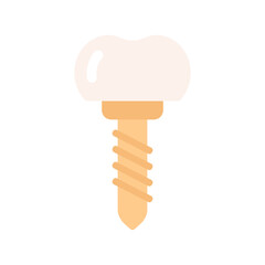 Dental Implant icon, Tooth pin, Prosthetic dentistry logo. Dental Care thin line art icons. Vector illustration isolated on white	
