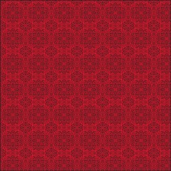 red background Mandala Seamless Pattern 