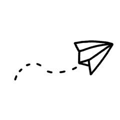 Paper plane flying doodle