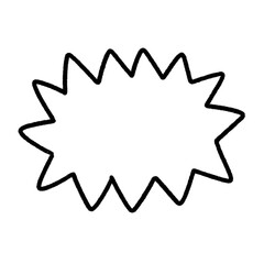Explosion comic bubble doodle line art icon