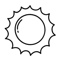Sun doodle line art