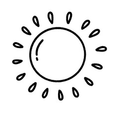 Sun doodle line art