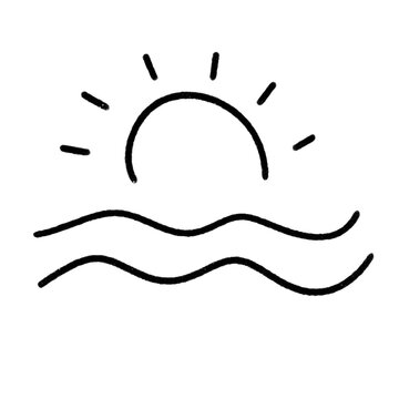 Sun with sea doodle