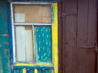 door and window in an old Ukrainian village house