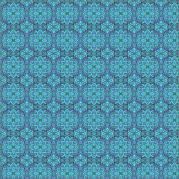 seamless pattern Mandala blue wallpaper 