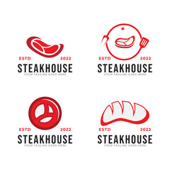Vintage Steakhouse Logo Badge Design. Retro Grill Restaurant Emblem. Steak Graphic Vector Illustration.
