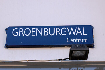 Street Sign Groenbrugwal At Amsterdam The Netherlands 23-6-2022