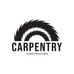Vector logo of carpentry workshop and woodwork.
