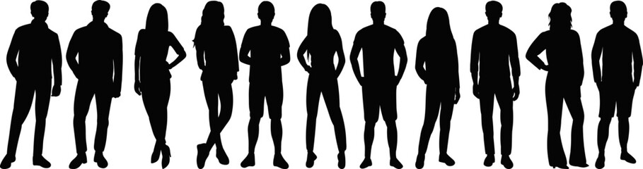 silhouette people on white background isolated