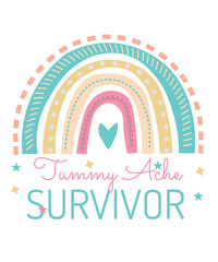 tummy ache survivor svg, tummy ache survivor png, Tummy Ache Survivor Retro Vintage png, Tummy Ache Survivor rainbow svg, Tummy Ache flag