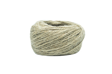 Hemp rope roll isolated on white backgroung. with clipping path