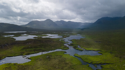 Drone view of the Scottish Highlands